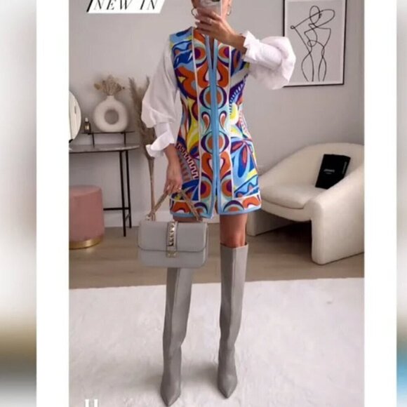 NWT Zara Limited Edition Pucci Style Printed Dress Size XSmall Bloggers Favorit - Picture 4 of 12